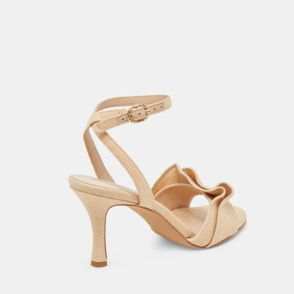 💛🔹️Dolce Vita🔹️ Lunete Heels Lightt Natural Woven Raffia Heels Sandals - Picture 3 of 10